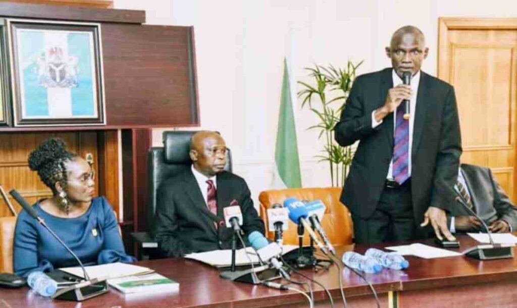 The Solicitor-General of the Federation, in company of the Heads of Parastatal under the supervision of the Federal Ministry of Justice, welcoming the Attorney-General of the Federation and Minister of Justice, Prince Olasunkanmi Lateef Fagbemi, Mr. Aliyu B. Abubakar was there and ably represented the Legal Aid Council.