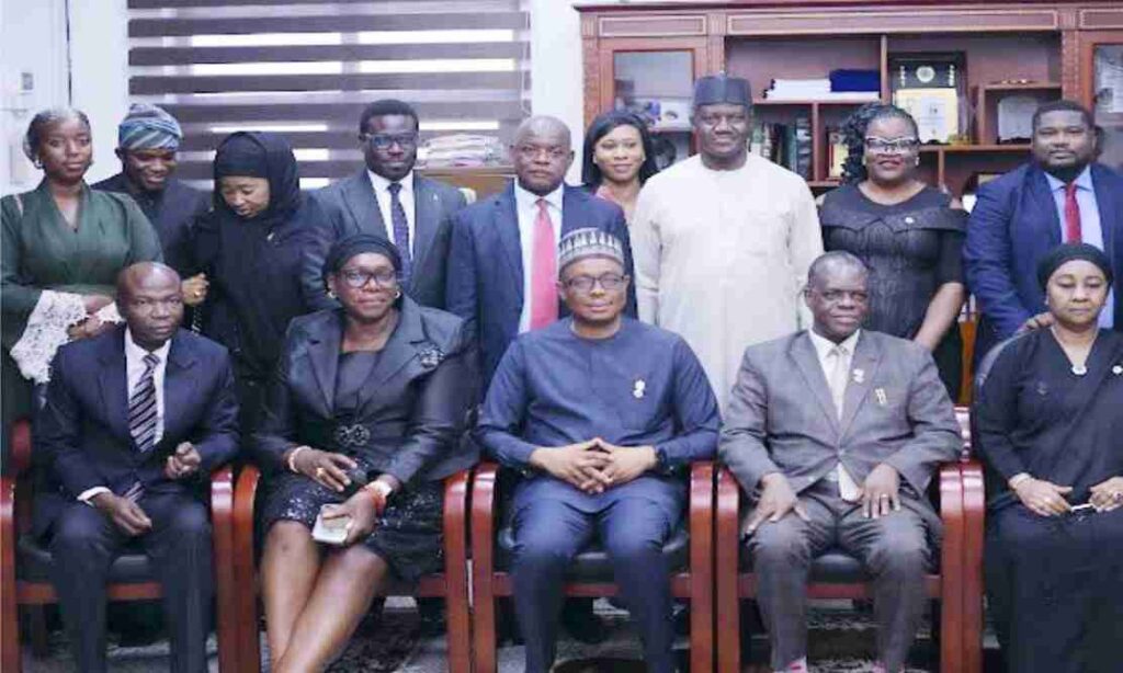 Members of the NBA National Executive Committee on a courtesy visit to the Chief Judge of the Federal High Court, Hon. Justice John Tsoho.